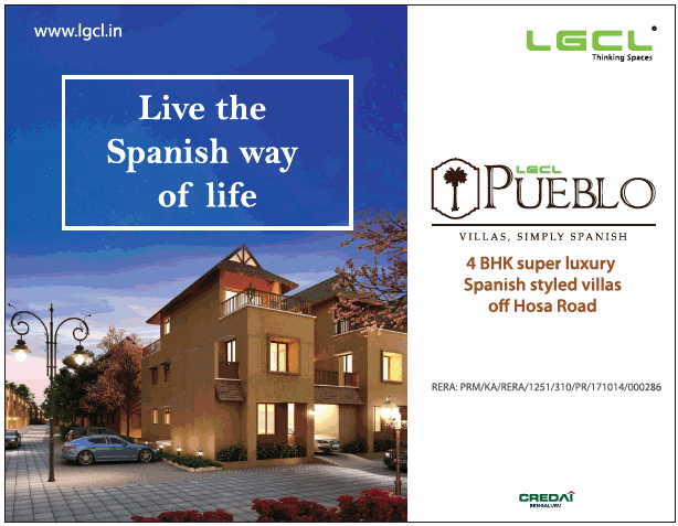 LGCL Pueblo villas 4 BHK super luxury spanish styled villas off Hosa Road, Bangalore Update